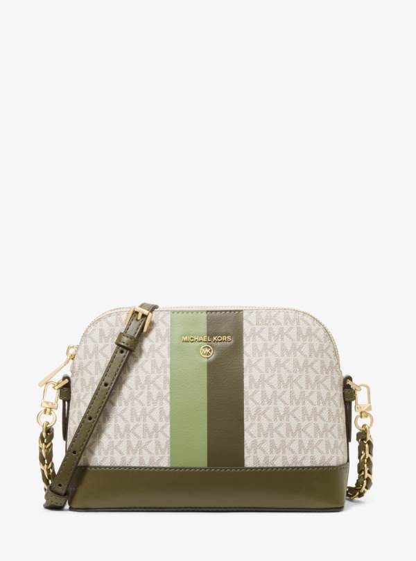 Damske Spojková Taška Michael Kors Large Logo Stripe Dome Svetlo Olivovo Zelená Olivovo Zelená - Kabelky Michael Kors Sleva | HSNOQ-1987